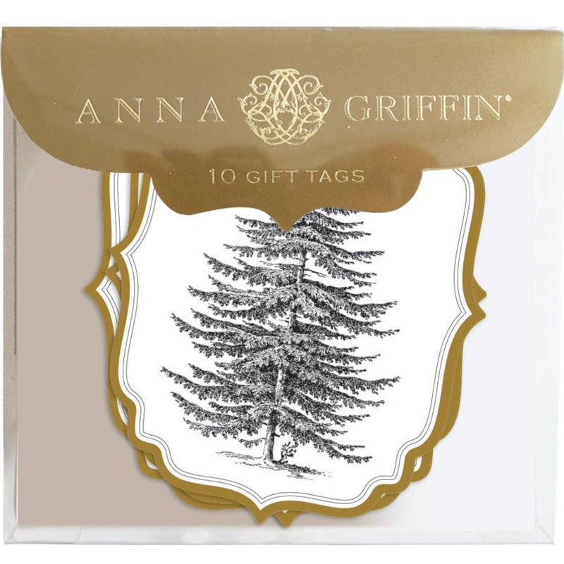 Anna Griffin Christmas/Holiday Gift Tag Black Tree Large Tag | Putti Christmas 