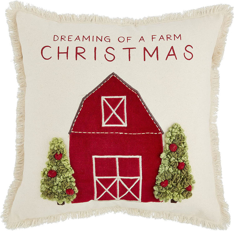 "Dreaming of a Farm Christmas" Cotton Pillow