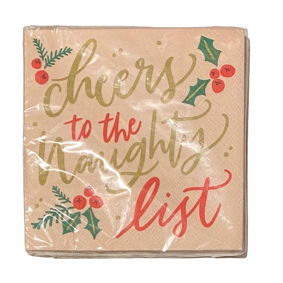 "Cheers to the Naughty List" Paper Cocktail Napkin