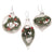 Clear Frosted Glass Ornament with red Berries | Putti Christmas Canada 