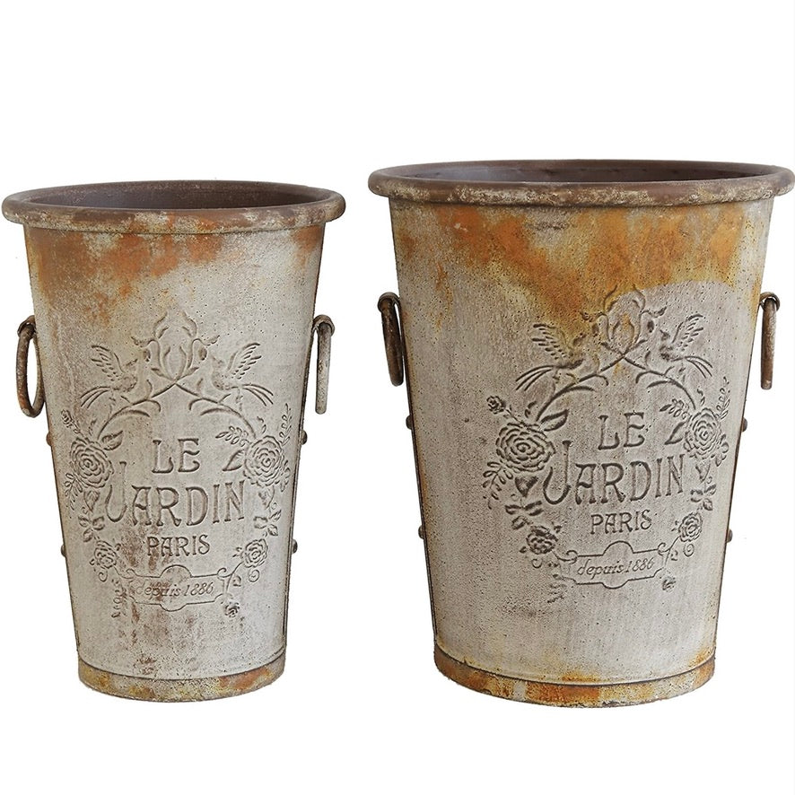 Embossed Le Jardin Paris Tin Urn