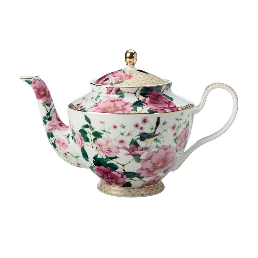 Large Silk Road Floral Porcelain Teapot