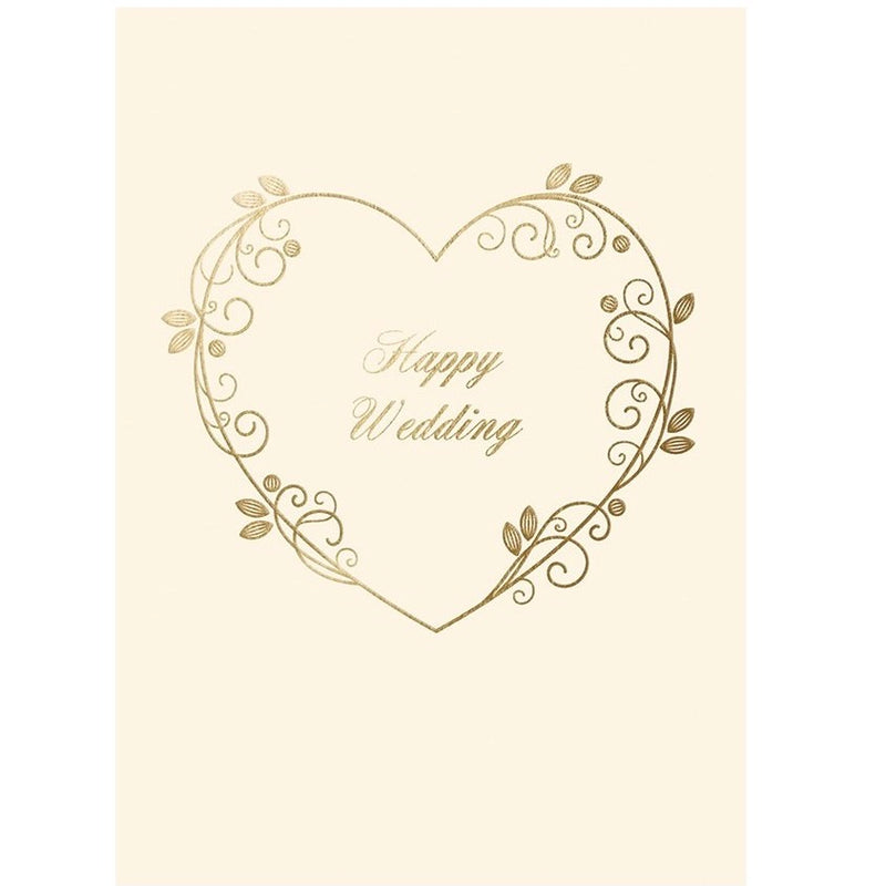 Graphique de France "Happy Wedding" Gold Heart Greeting Card | Putti 
