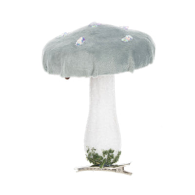 Pastel Velvet Mushroom Ornament with Clip