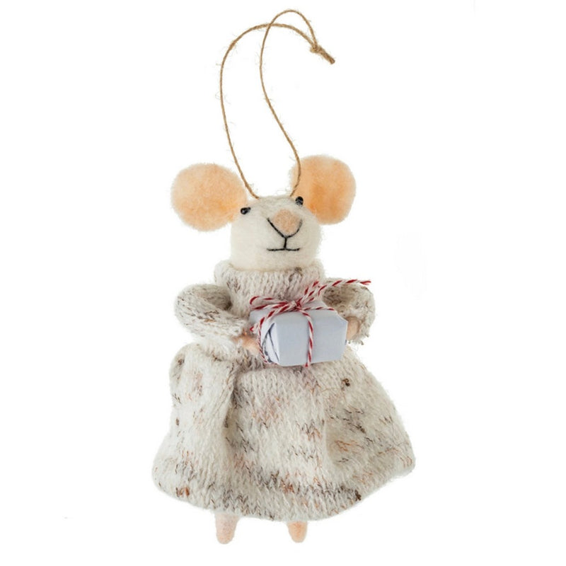 "Gifting Grace" Felted Mouse Ornament