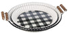 Black & White Enamel Gingham Pie Tin Tray