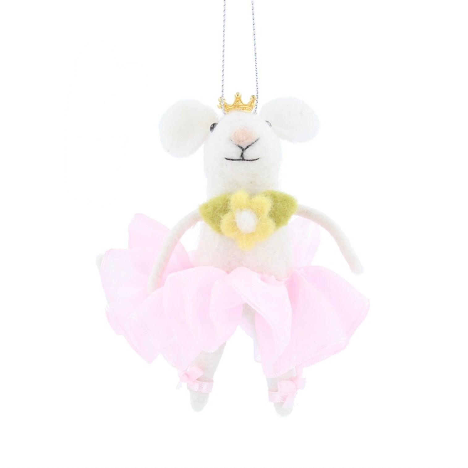 Felt Mouse with Pink Tutu and Tiara