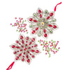 Red and Green Crystal Filigree Ornament