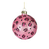 Pink Leopard Glitter Glass Ball Ornament | Putti Christmas