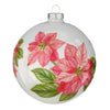 Watercolor Ponsettia Gloss Glass Ball Ornament. - Small Flowers