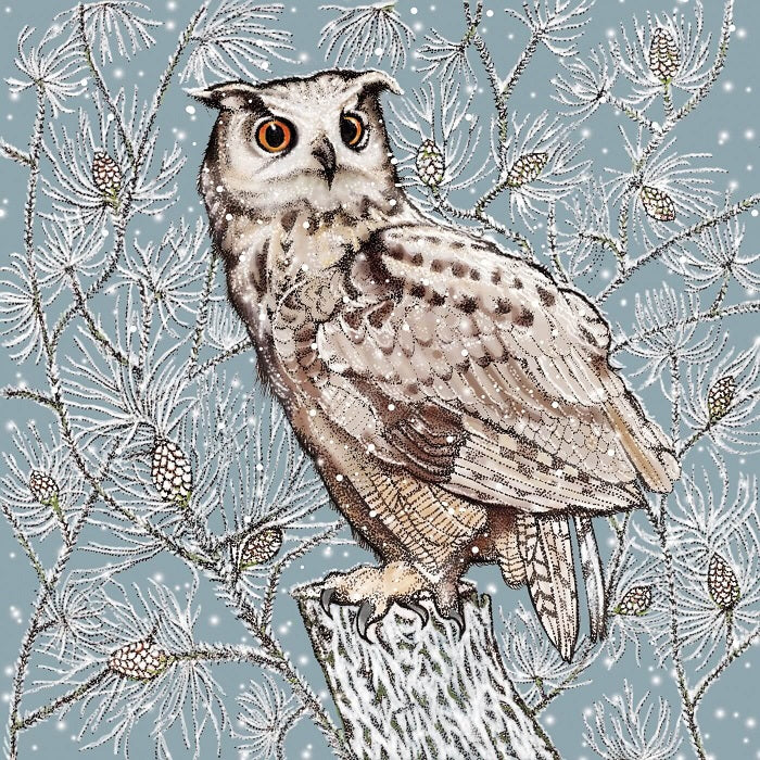 Fay's Studio Eagle Owl Greeting Card | Putti Fine Furnishings 