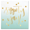 "Sippity Yay" Aqua Ombre Paper Napkins - Beverage, SC-Slant Collections, Putti Fine Furnishings