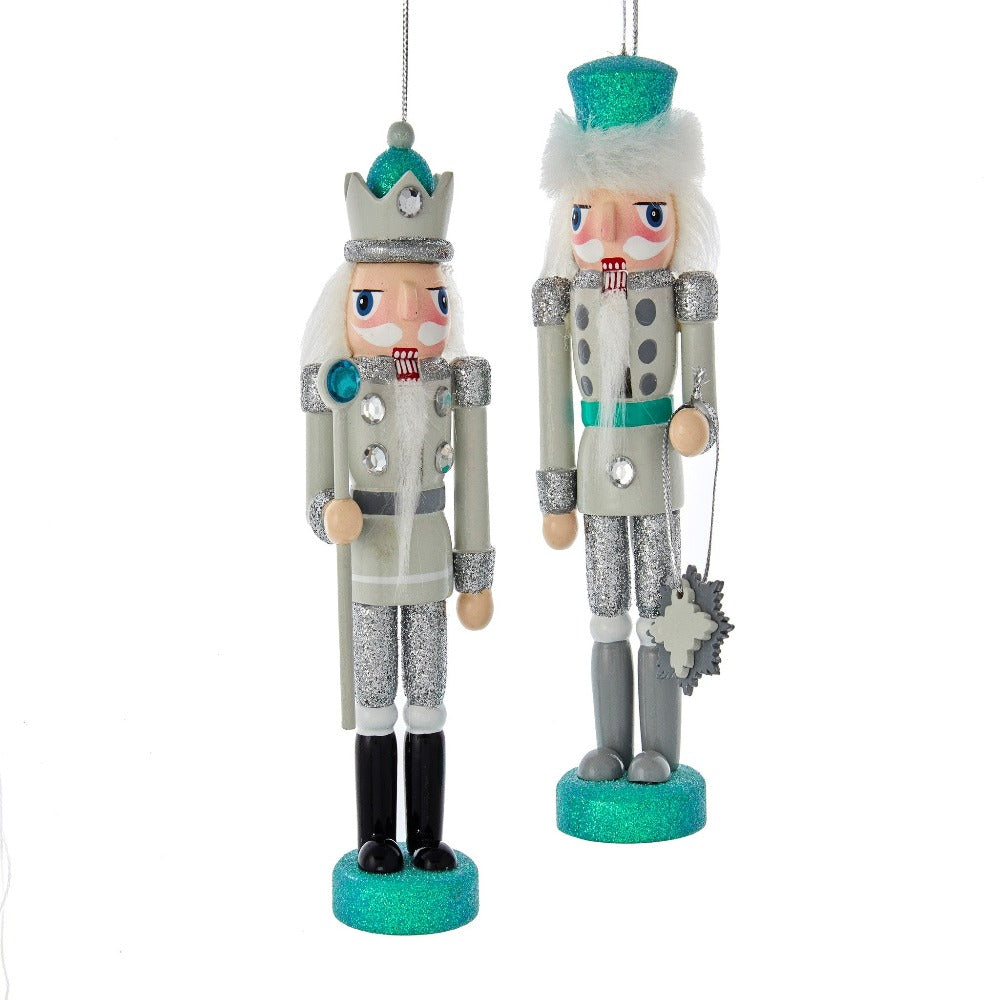 Turquoise and Silver Nutcracker Ornament  | Putti Christmas Canada 