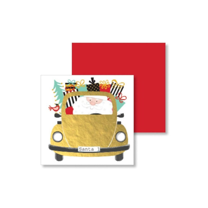Christmas Enclosure Card - Santa Taxi | Putti Christmas Canada 