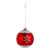 Red with White Glitter Snowflake Glass Ball Christmas Ornament