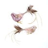 Glass Bird With Jewels Clip Ornament - Light Pink  | Putti Christmas Canada