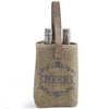 Recycled Canvas Double Bottle Bag - Cheers - Putti fine Furnishings