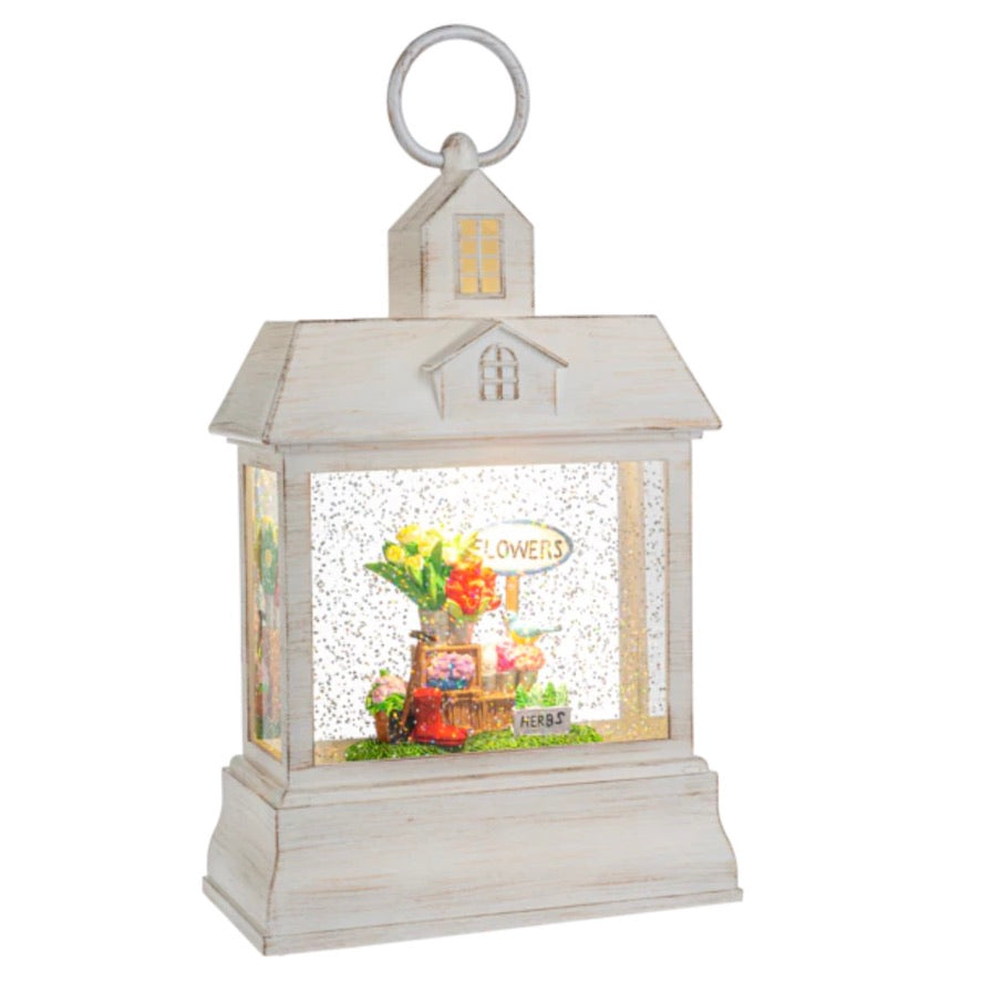 White Perpetual Shimmer Greenhouse Terrarium Lantern | Putti Easter Celebrations 