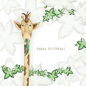"happy birthday!" Giraffe Greeting Card