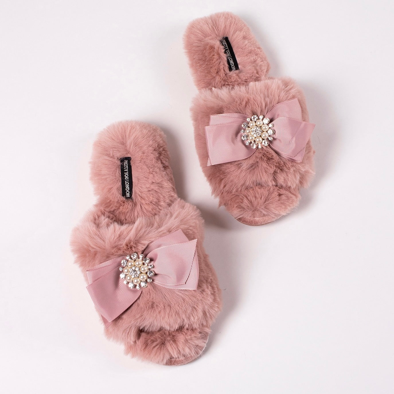 Pretty You London "Anya" Slippers - Pink