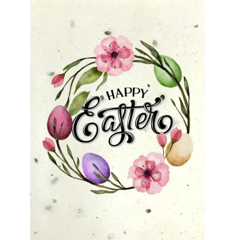 "Happy Easter" Wreath Plantable Seed Card