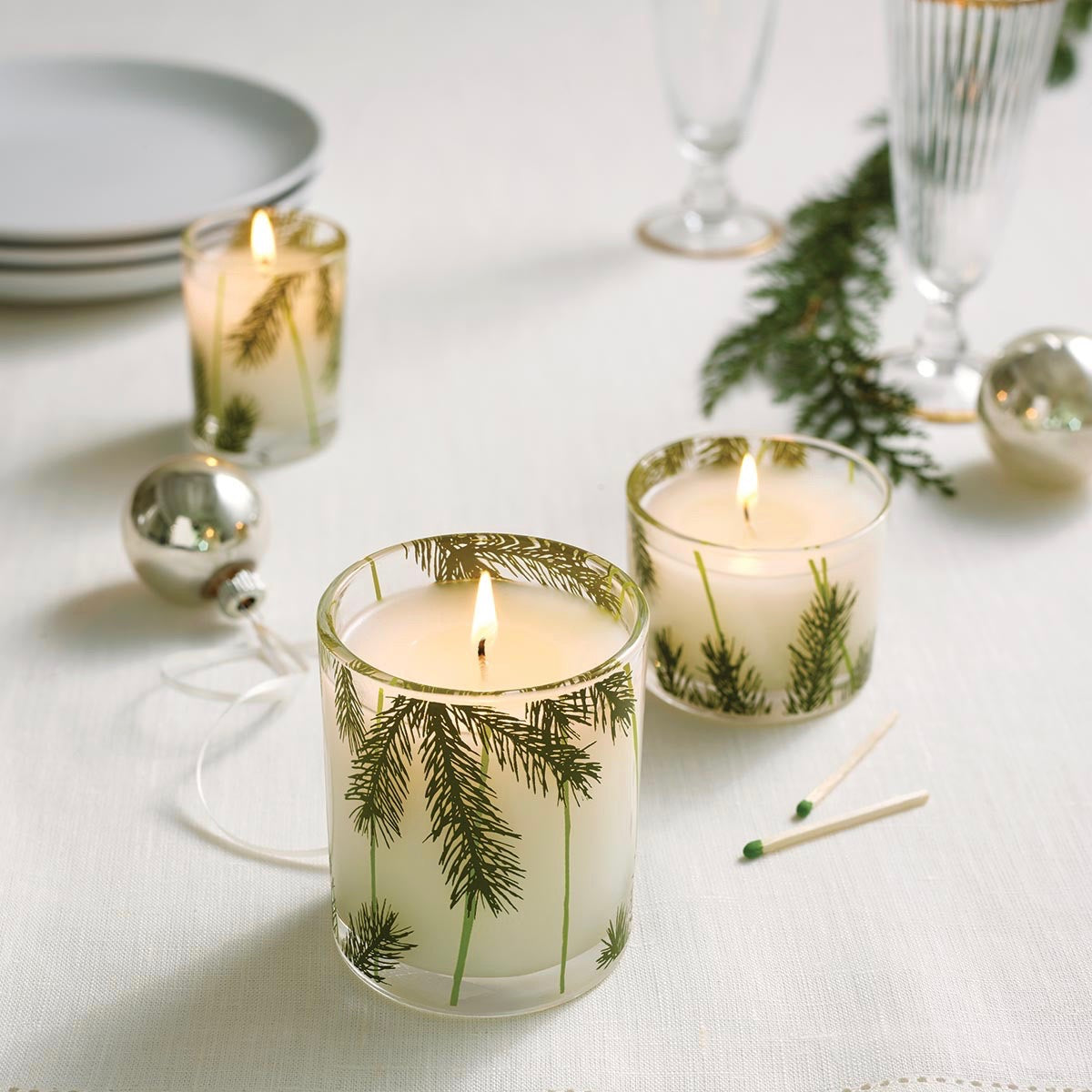 Thymes Frasier Fir Candle Set - Putti Fine Furnishings Canada