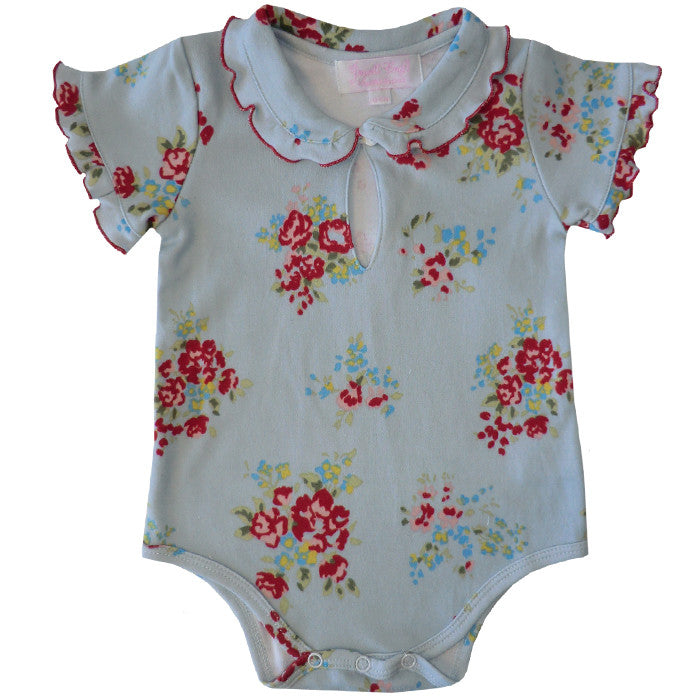  Blue Mixed Floral Baby Grow, PC-Powell Craft Uk, Putti Fine Furnishings