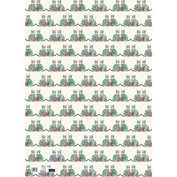 Festive Cats Christmas Gift Sheet Wrap | Putti Christmas