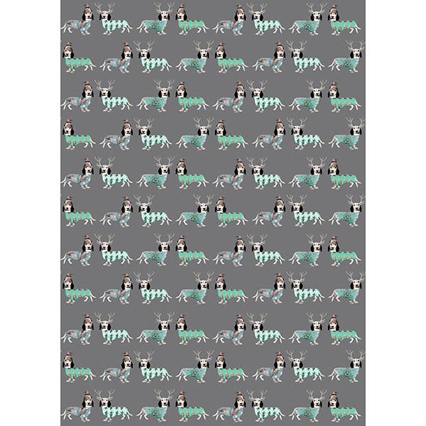 Festive Dogs Christmas Gift Sheet Wrap | Putti Christmas