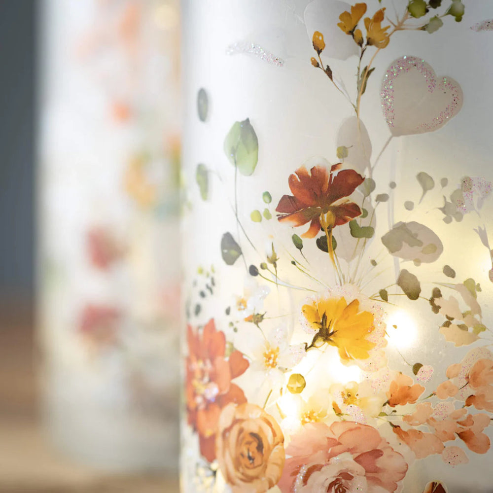Floral Glass Candle Holders | Putti Fine Furnishings