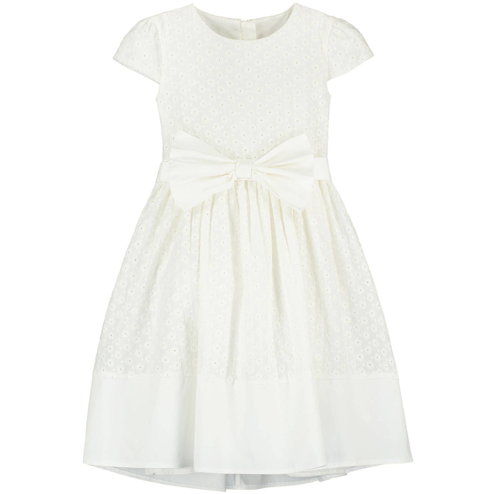 Florence White Embroidered Cotton Girls Party Dress | Le Petite Putti 