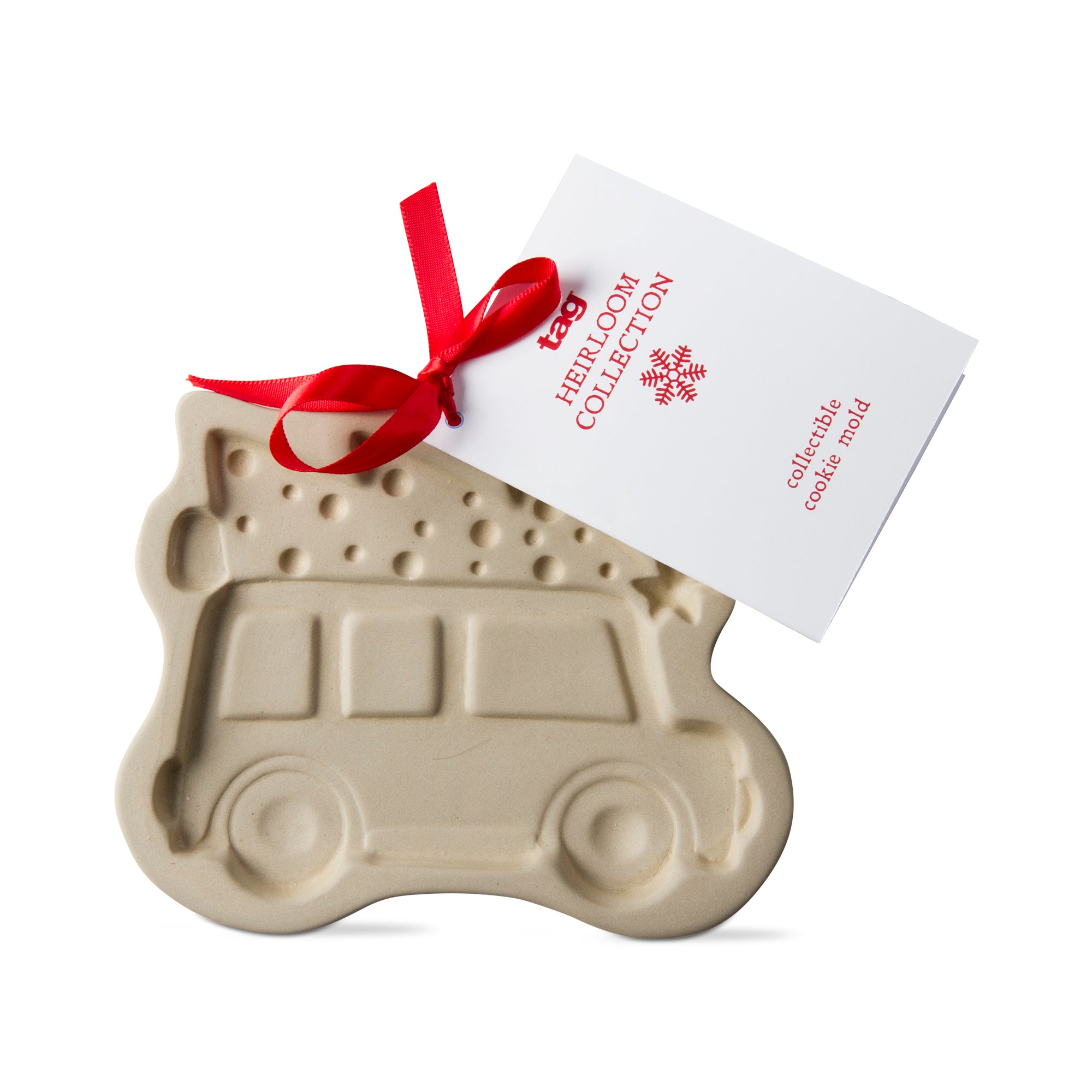 Stoneware Christmas Car with Tree Cookie Mold | Putti Christmas Baking 