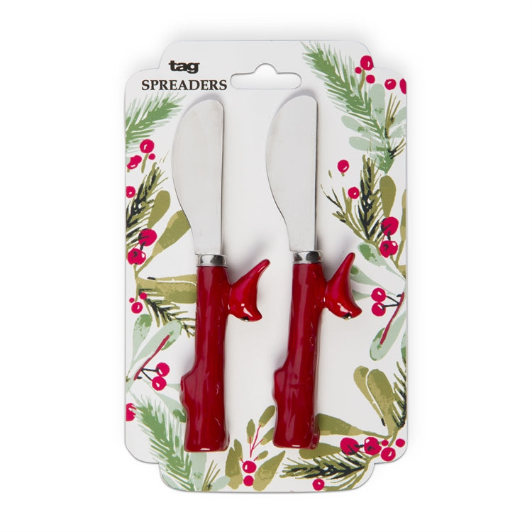 Red Ceramic Cardinal Spreaders | Putti Christmas Canada