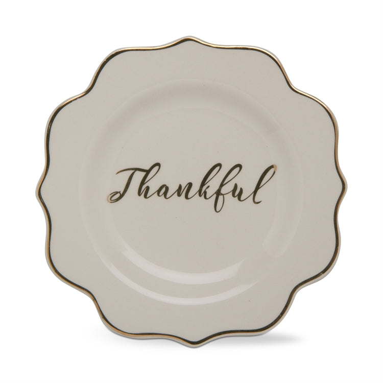"Thankful" Appetizer Plate | Thanksgiving Putti Fine Furnishings 