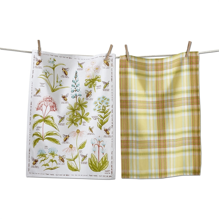 Bee Blossom Tea Towel Set of 2 | Putti Fine Furnishings