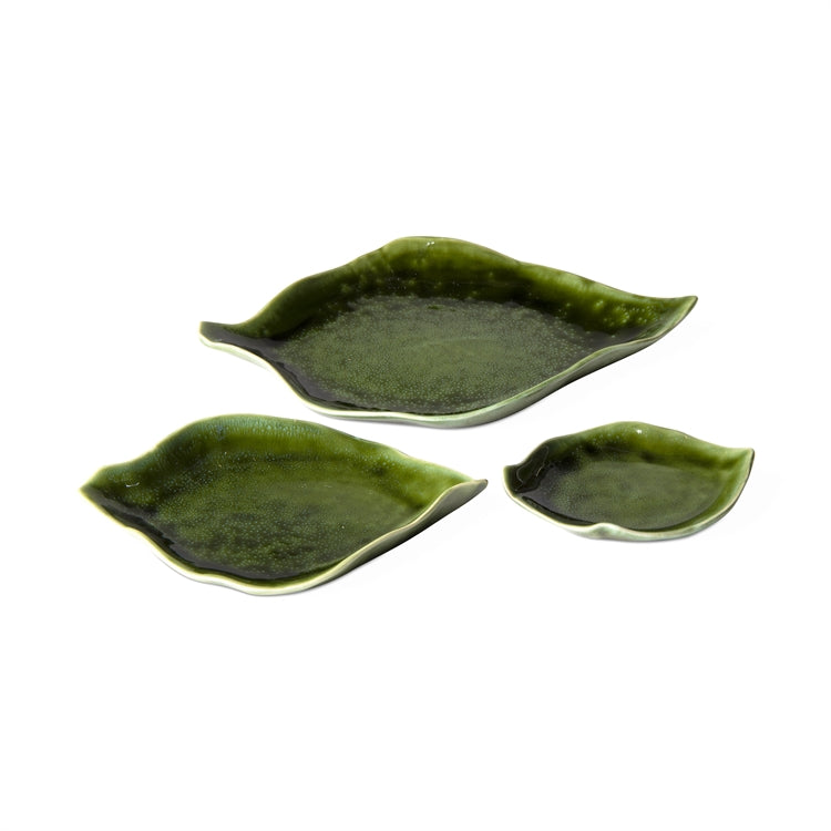 Tag Ltd Green Leaf Plates - set of 3 |  Putti Fine Furnishings Canada