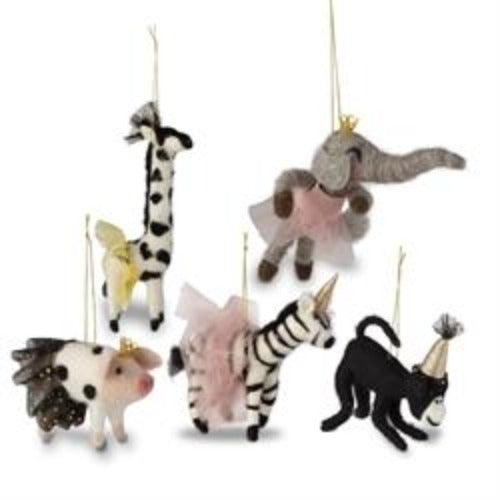 Felt Party Animals Ornaments