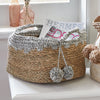 Small Seagrass & Grey Paper Crochet Basket