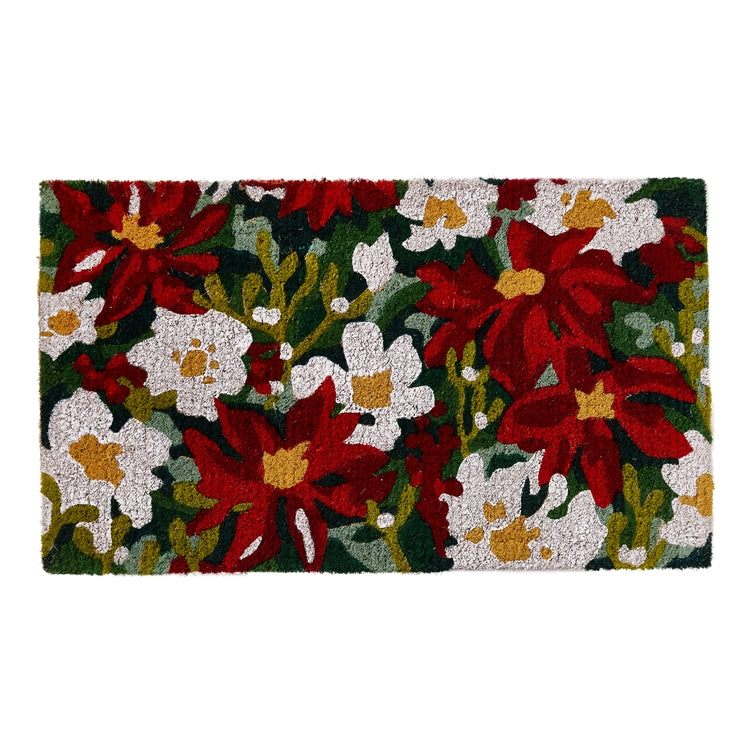 Poinsettia Coir Doormat