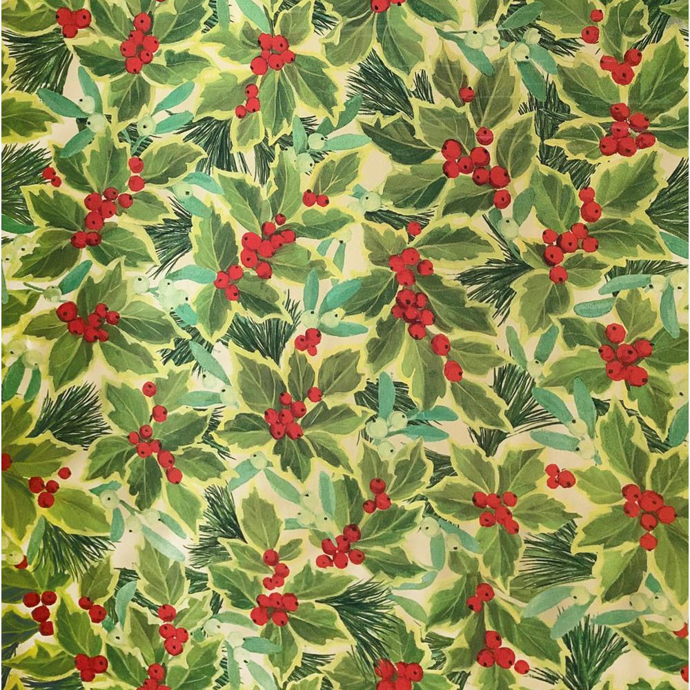 Holly and Mistletoe Christmas Wrapping Paper Roll