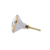 White and Grey Floral Ceramic Drawer Pull | Putti Fine Furnishings