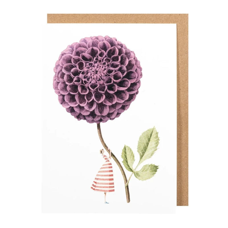 Laura Stoddart Dahlia Purple Greeting Card