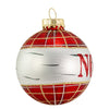 Kurt Adler Glass Black and Red Plaid Ball Ornaments With Sayings