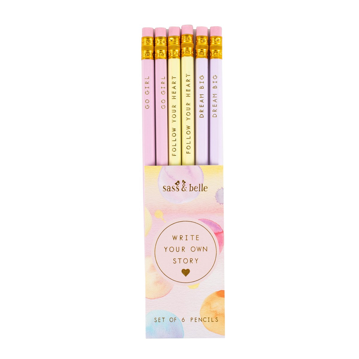 "Write Your Own Story" Set of 6 Pencils - Le Petite Putti Canada