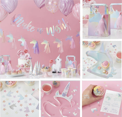 "Make a Wish" Iridescent Unicorn Horn Paper Napkins