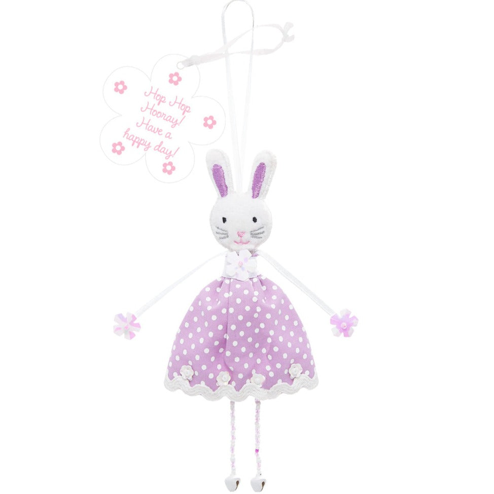 'Hop Hop Hooray' Purple Polka Dot Bunny Decoration | Le Petite Putti 