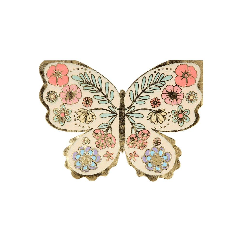 Meri Meri Die Cut Butterfly Paper Napkins - Beverage