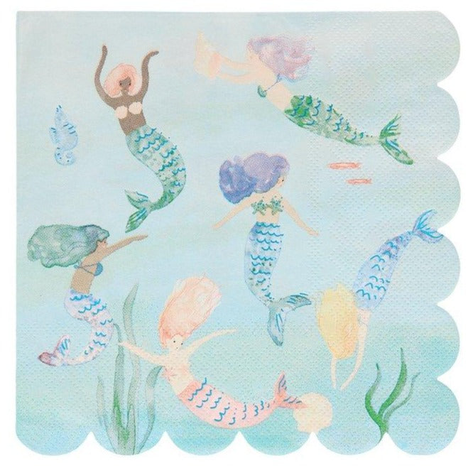 Meri Meri Mermaids Swiming Napkins  | Putti Celebrations Canada 