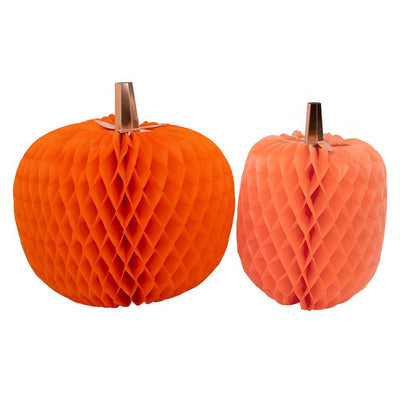 Meri Meri Honeycomb Pumpkins - set of 2  | Putti Fall Thanksgiving Celebrations