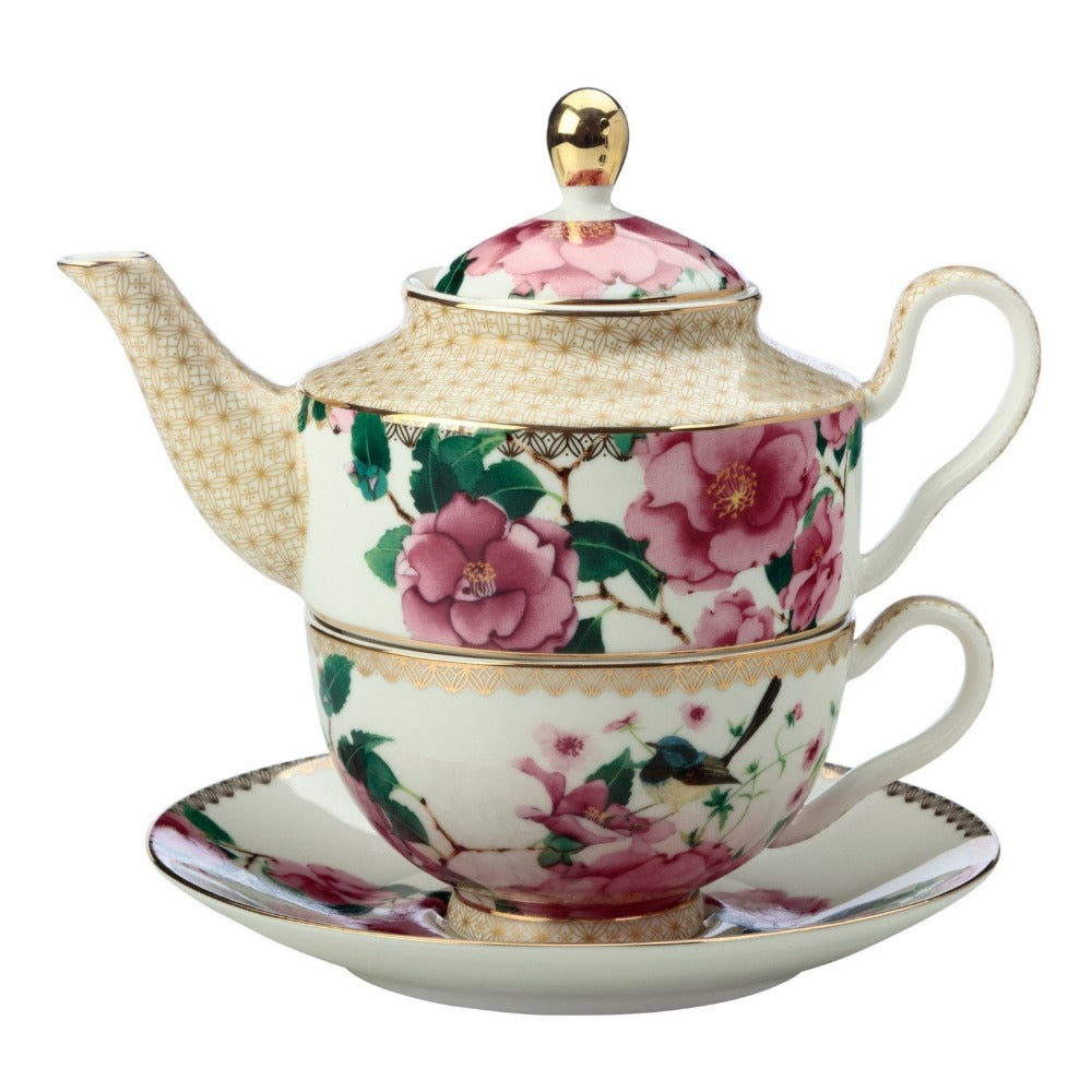Silk Road Floral Porcelain Tea For One Set